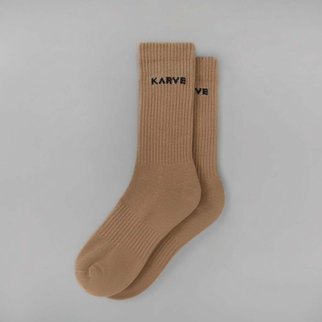 Pilates grip socks in Dubai beige - KARVE athletic crew
