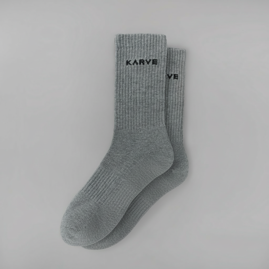 Pilates grip socks in London Grey - KARVE athletic crew