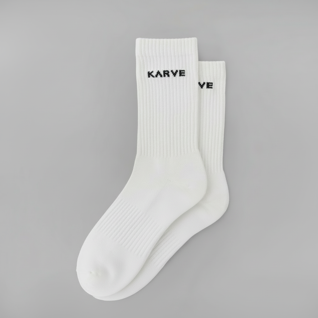 Pilates grip socks in Classic White - KARVE long performance